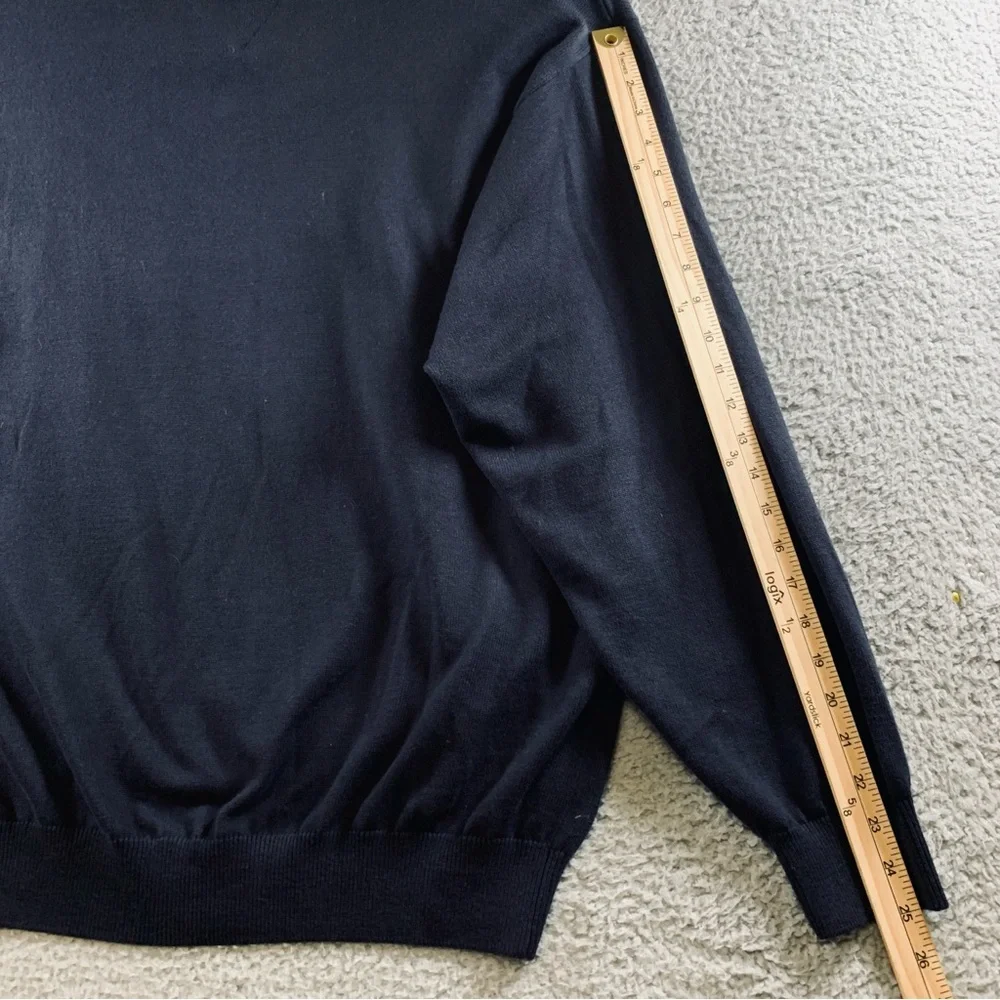 Tommy Hilfiger Golf Sweater Men's Long Sleeve‎ V Neck Pullover Cotton Navy XXL